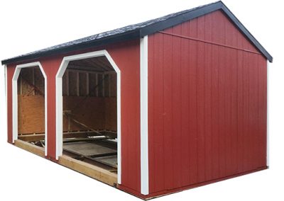 10x20 Horse Shelter-SC-Red-TC-White